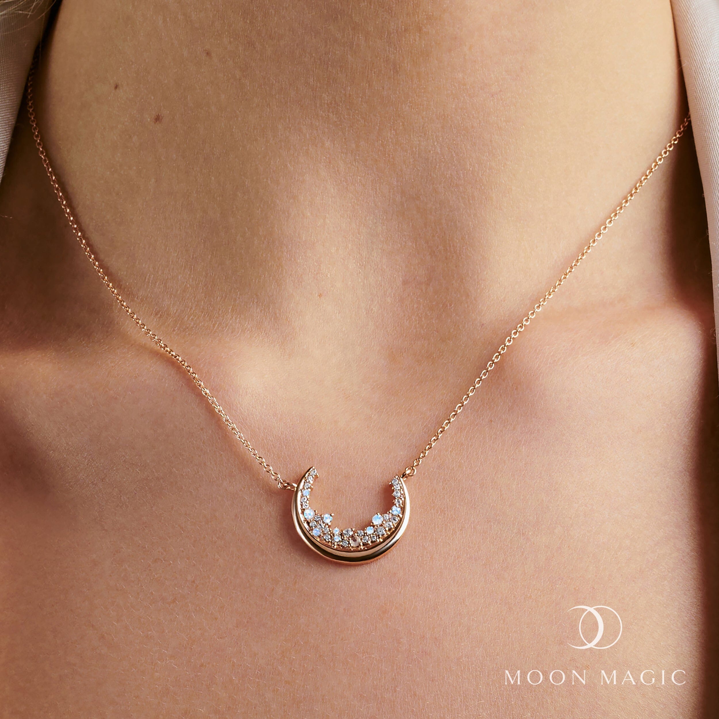 Moonstone White Zircon Necklace - Lush Luna + Free Gift Bag、mySite、hinf8tx79