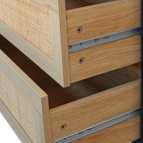 51.18"6-Drawers Rattan Storage Cabinet Rattan Drawer,for Bedroom,Living Room,Natural (Same SKU:W757P198980)、、casual