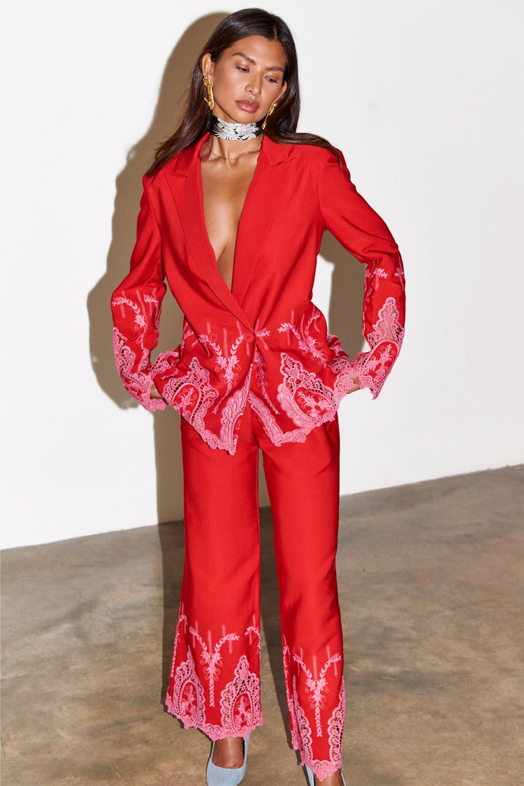 Red And Pink Lace Frany Blazer、mySite、solidvoid