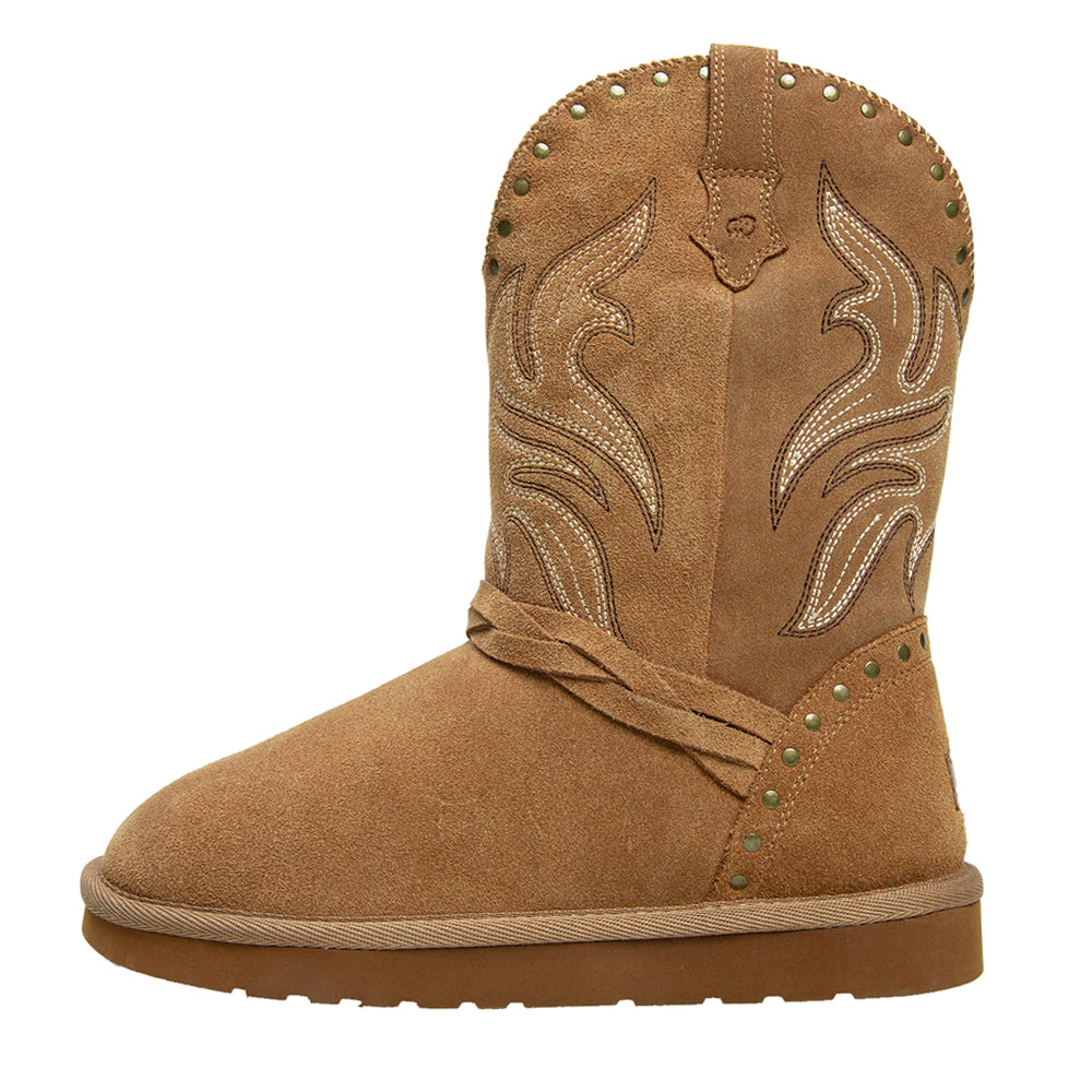 Wrangler Embroidered Studded Round Toe Pull On Boots、mySite、gtrtttuynbv