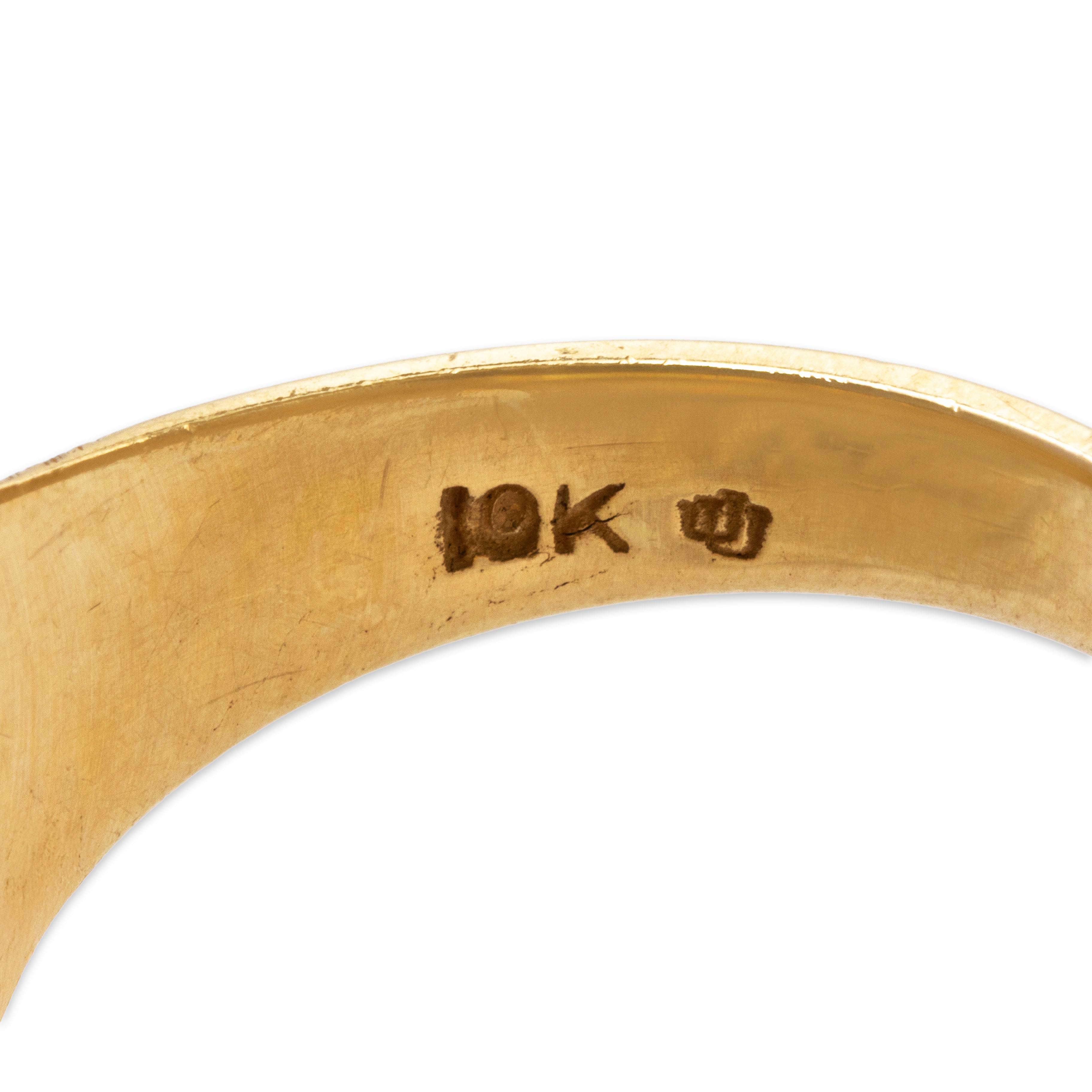 Vintage Heavy 10k Yellow Gold 1.7ct Onyx Diamond Brushed Signet Ring 10.75、mySite、hinf8tx79