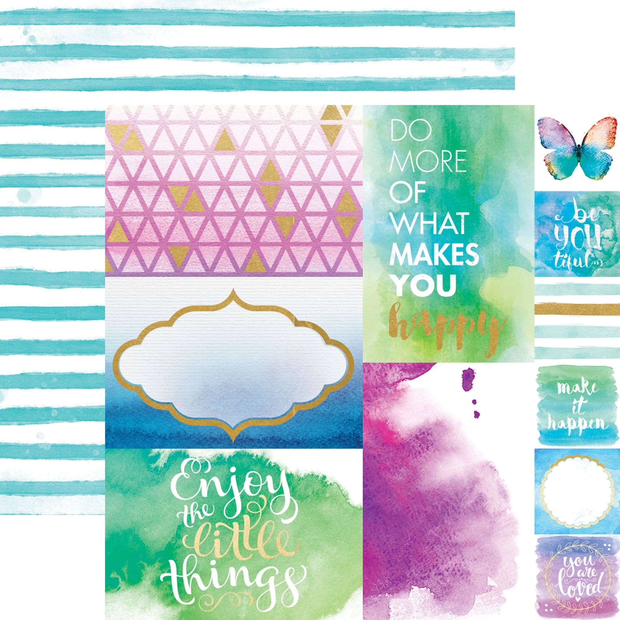  COLOR WASHED PATTERN 12 X12 SCRAPBOOK PAPER SET、mySite、ghnorth