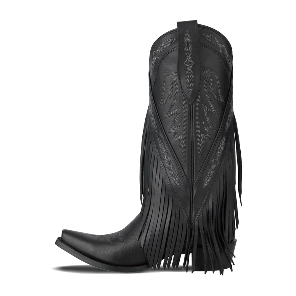 Senita Falls Fringe Embroidered Snip Toe Cowboy Boots、mySite、gtrtttuynbv