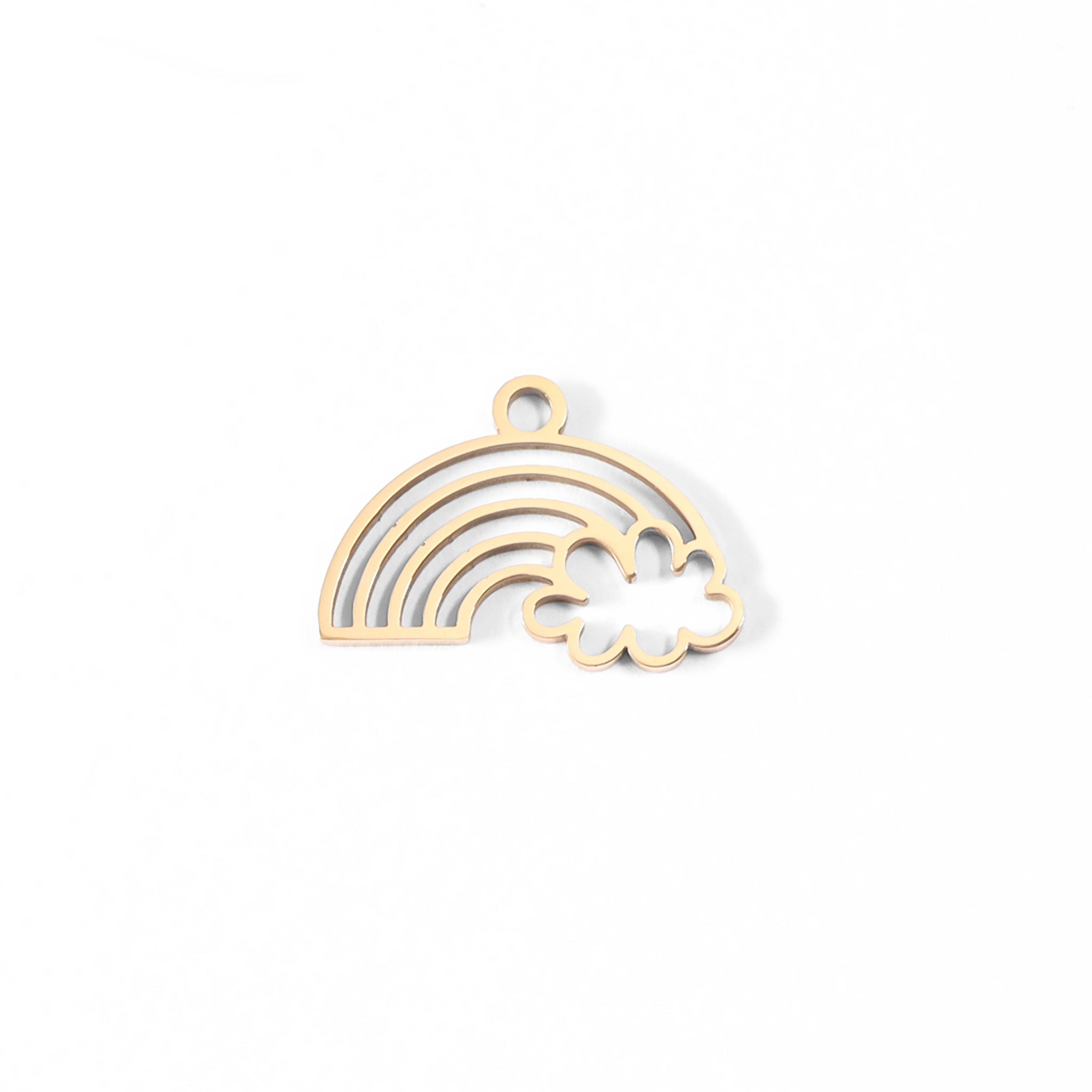 18K Gold PVD Stainless Steel Rainbow And Cloud Charm / PDL0032、mySite、dreamappss