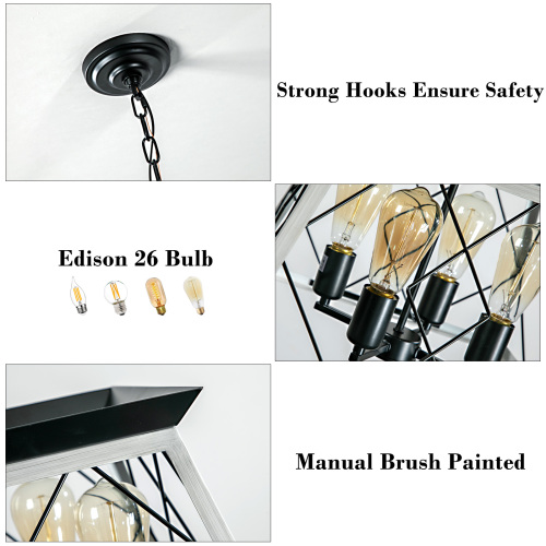 4-Light Farmhouse Chandeliers For Dining Room Black(No Bulbs)NEW SKU:W1340P206636、、eastwooduniform