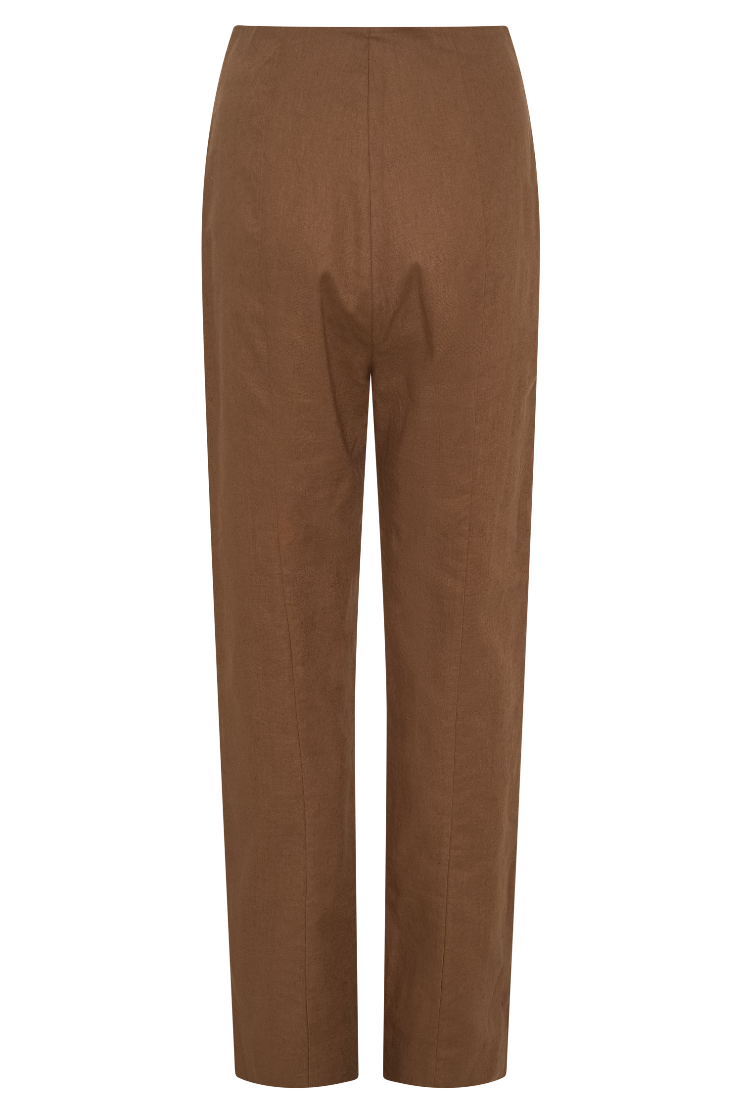 Dora Linen Straight Leg Pant - Cacao Brown、mySite、solidvoid