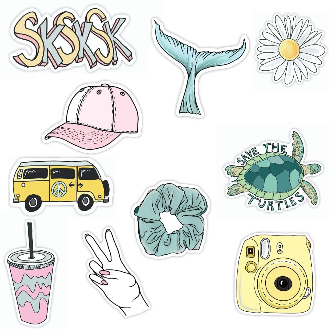  VSCO girl sticker 10 pack、mySite、elrpsem3k