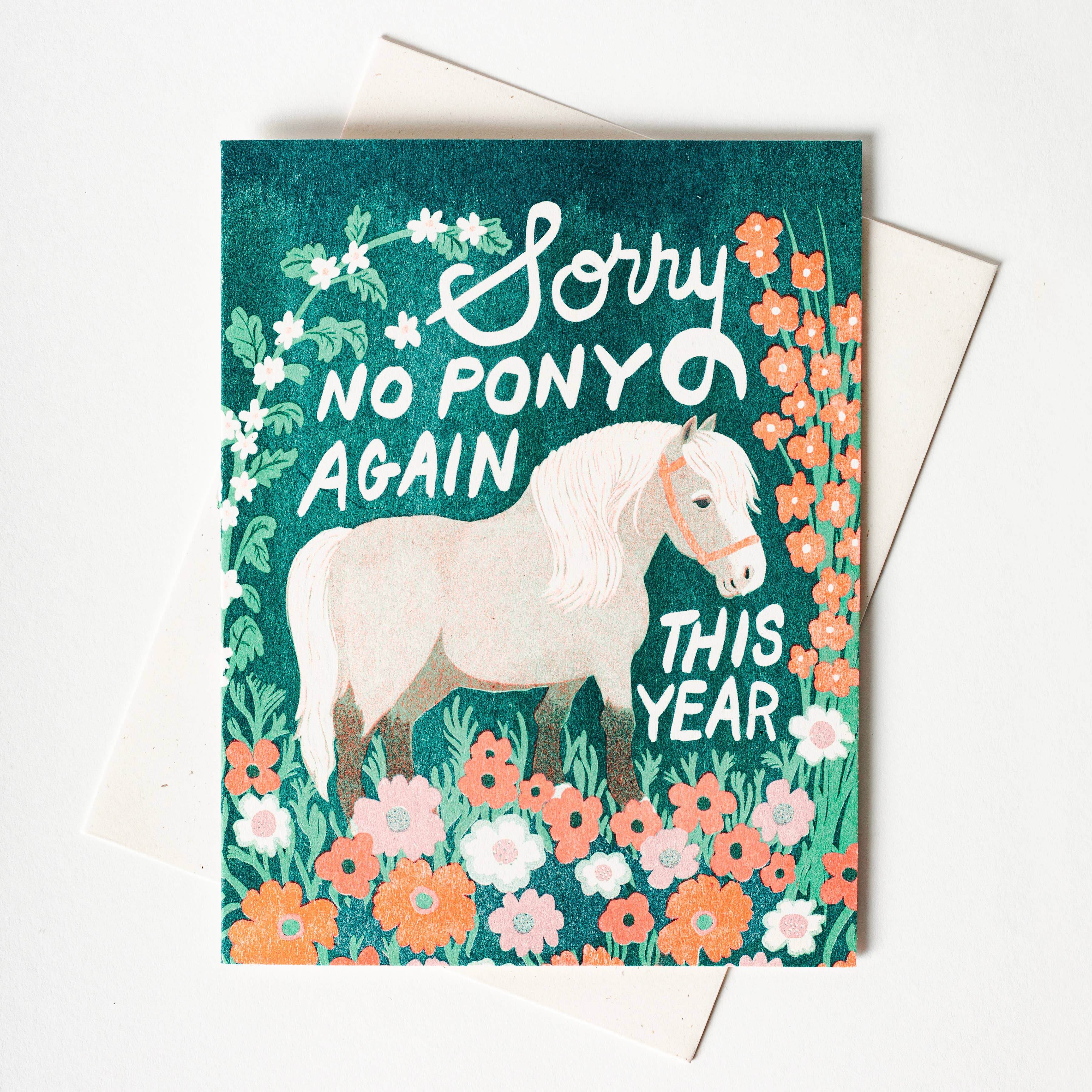Bromstad Printing Co. - No Pony Birthday - Risograph Card、mySite、garagedoors4me