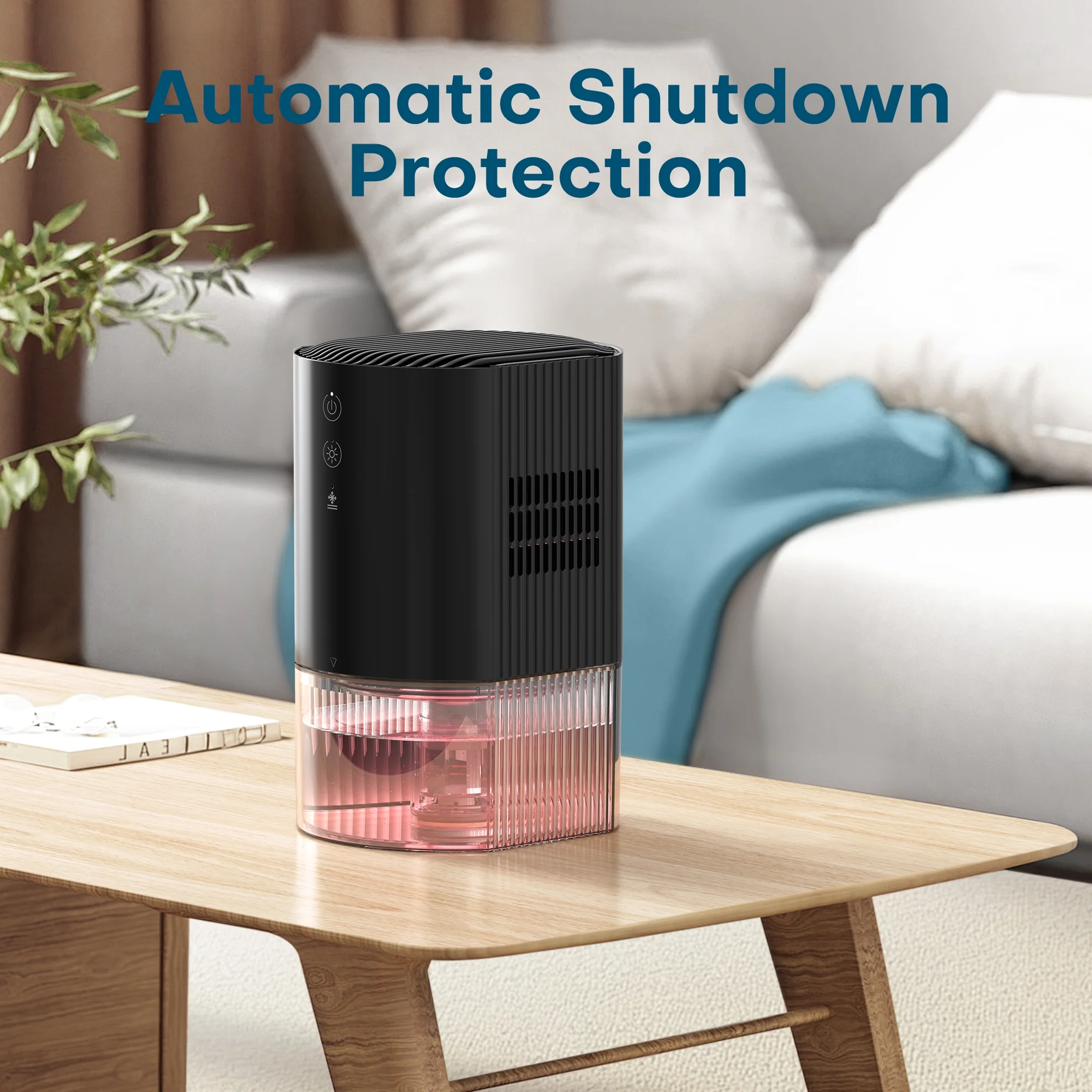 KLOUDIC 33Oz Dehumidifier Small Dehumidifiers for Room 280sq.ft with Auto-off, 7 Colors LED Light、mySite、fannypackpong