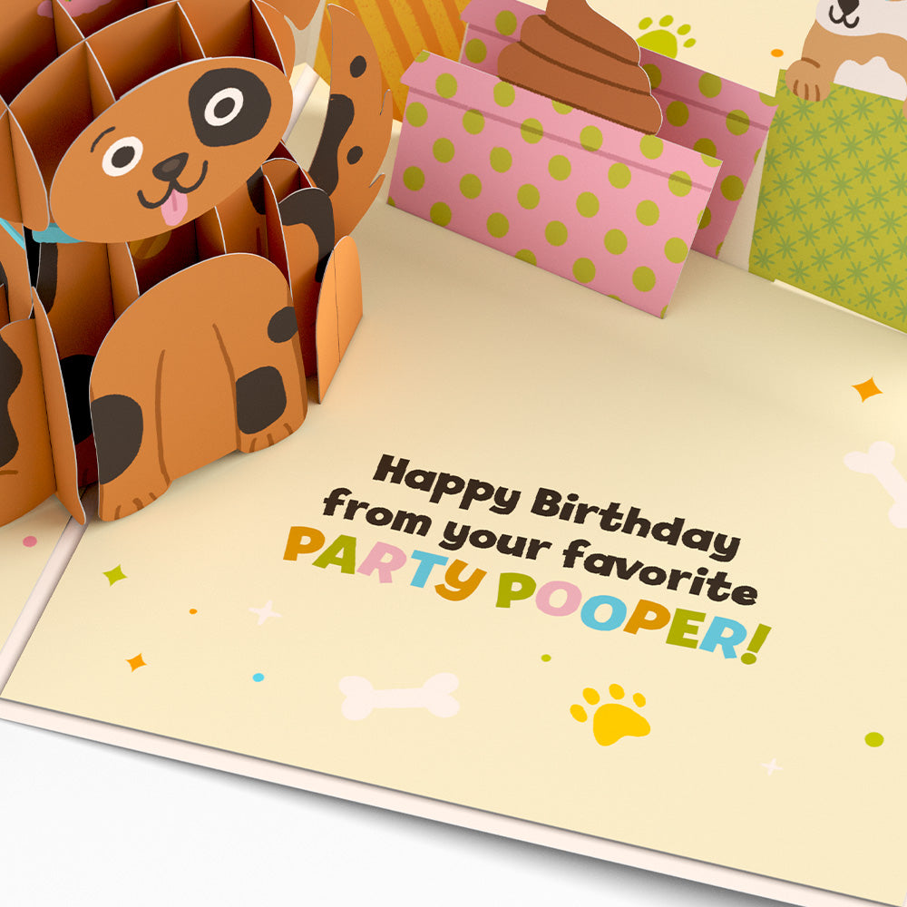 Happy Birthday from Your Favorite Party Pooper Dog Pop-Up Card、mySite、solidvoid