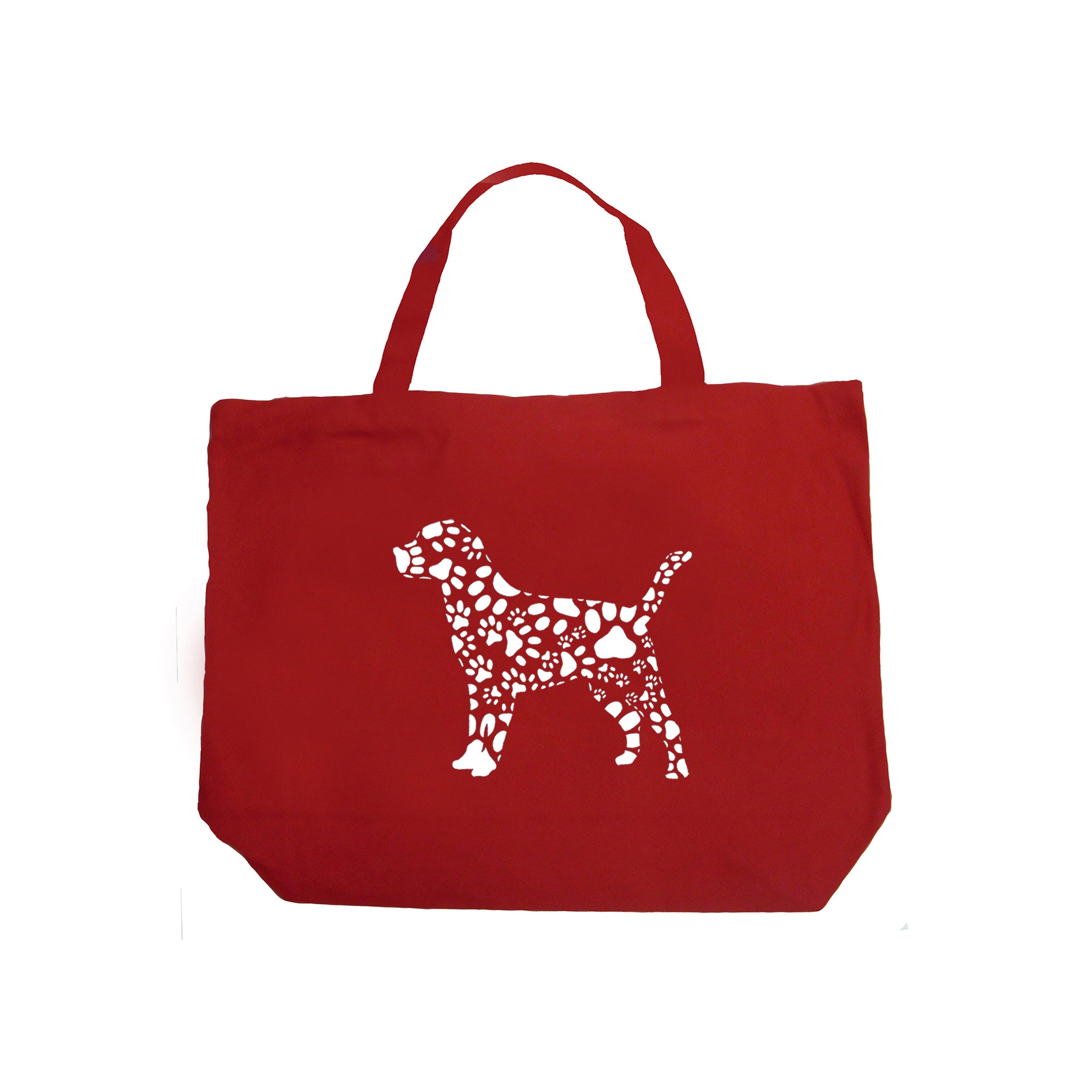 Dog Paw Prints - Large Word Art Tote Bag、mySite、camillekostekn