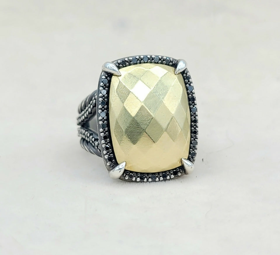 David Yurman Chatelaine Oblong Ring Black Diamonds & Gold、mySite、hinf8tx79