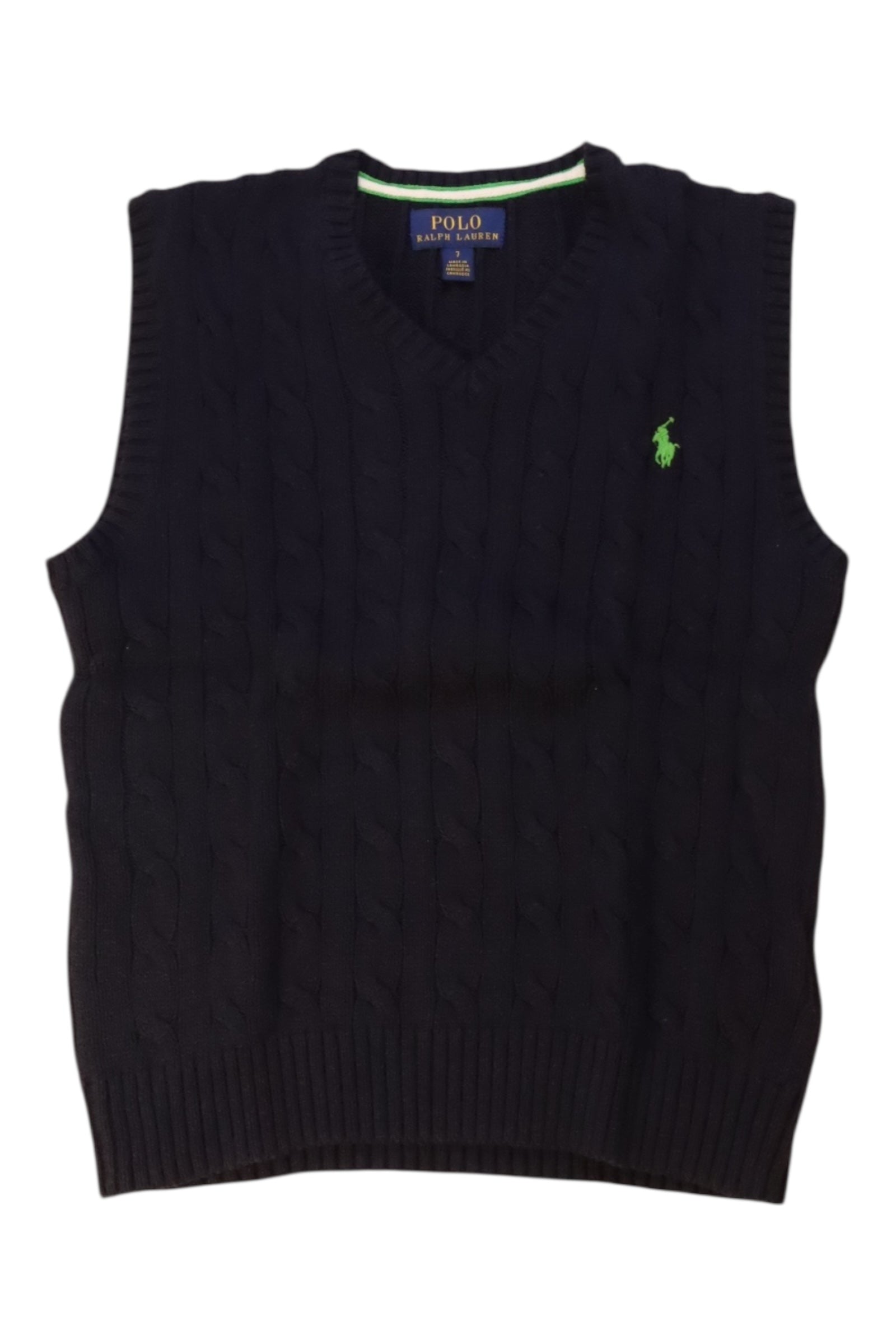 Polo Ralph Lauren Cable Knit Vest - Size 7Y、mySite、g9winljtr