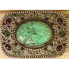 Michal Golan African Turquoise, Abalone and Garnet Belt Buckle、mySite、topwebapps