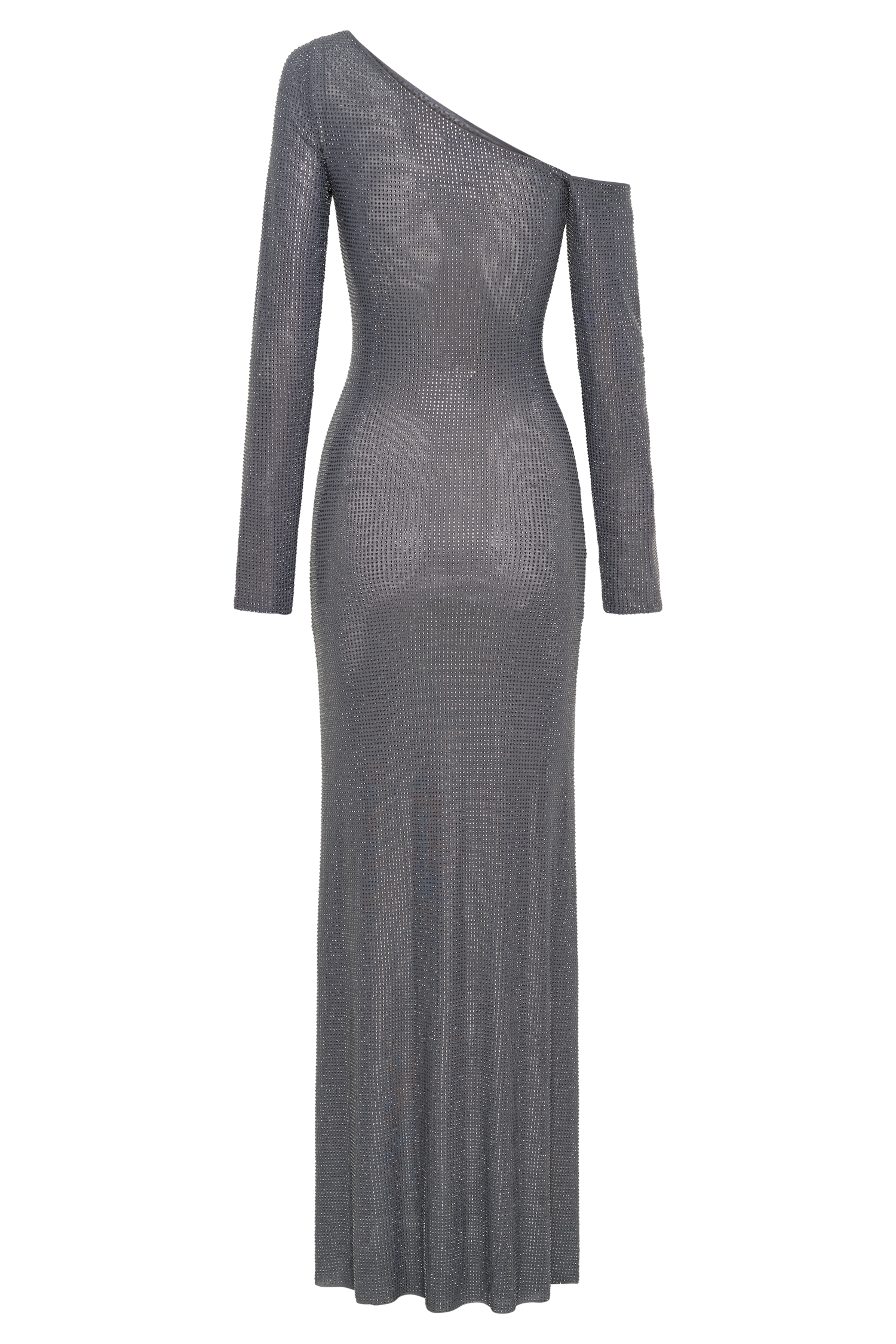 Marcia Diamante Long Sleeve Maxi Dress - Gunmetal、mySite、solidvoid