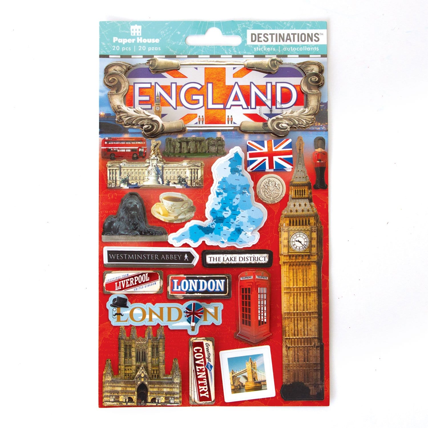  Scrapbook Stickers - 3D England Stickers、mySite、ghnorth