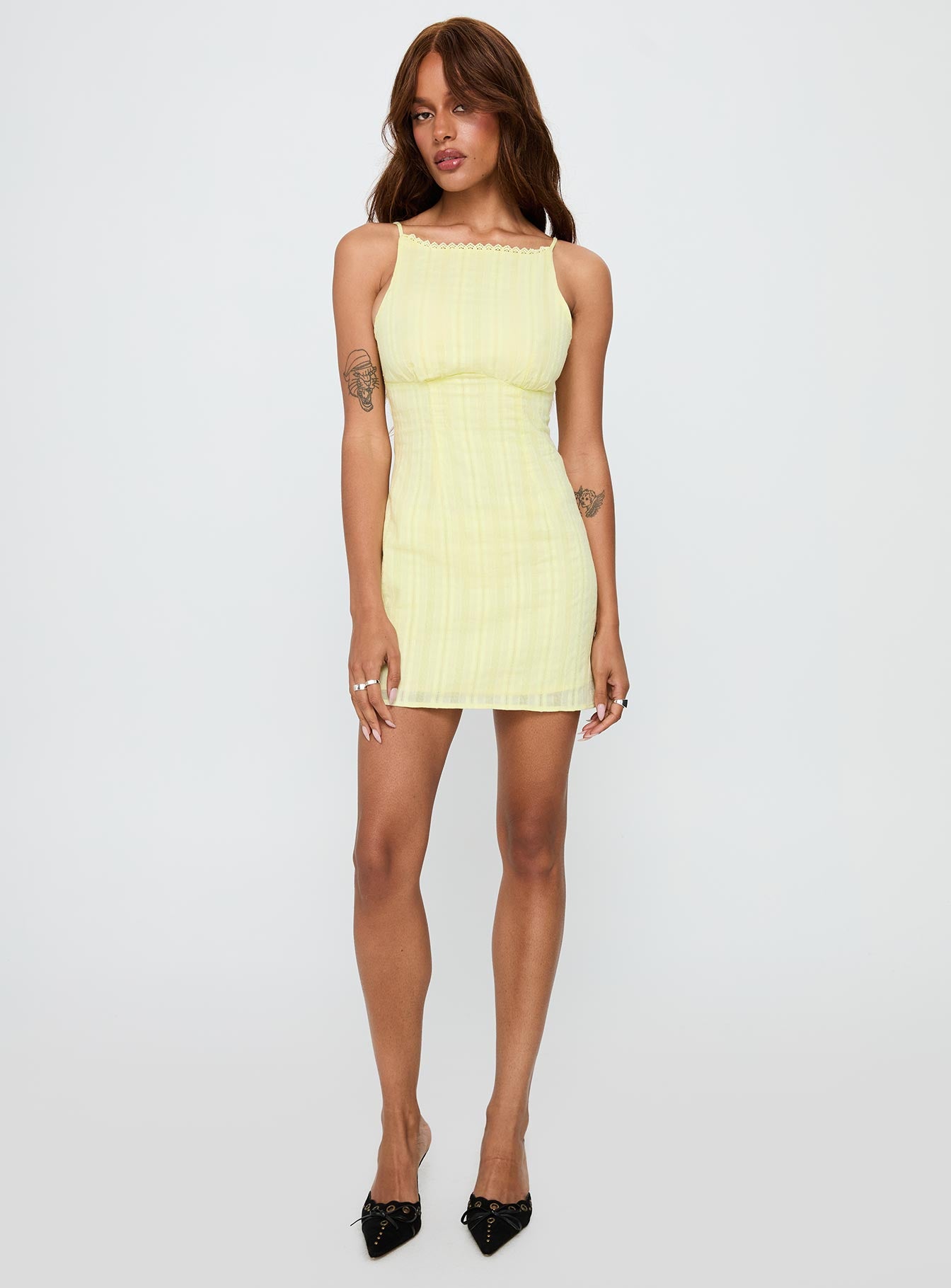 I Know Places Mini Dress Lemon、mySite、solidvoid