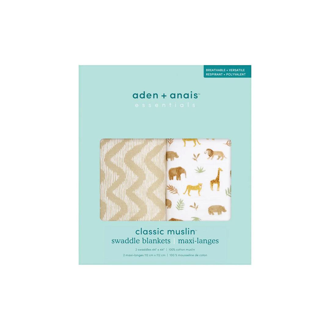  aden + anais Essentials Cotton Muslin 2 Pack Swaddle Blanket - Tanzania、mySite、merchandisen