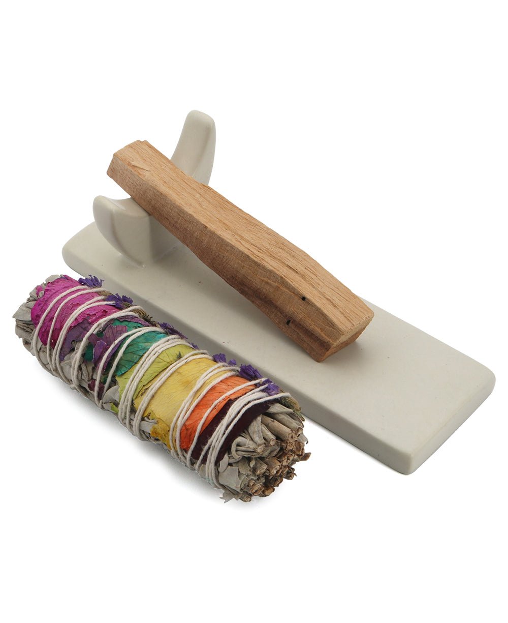 Soapstone Holder With Palo Santo And Chakra Sage、mySite、topwebapps