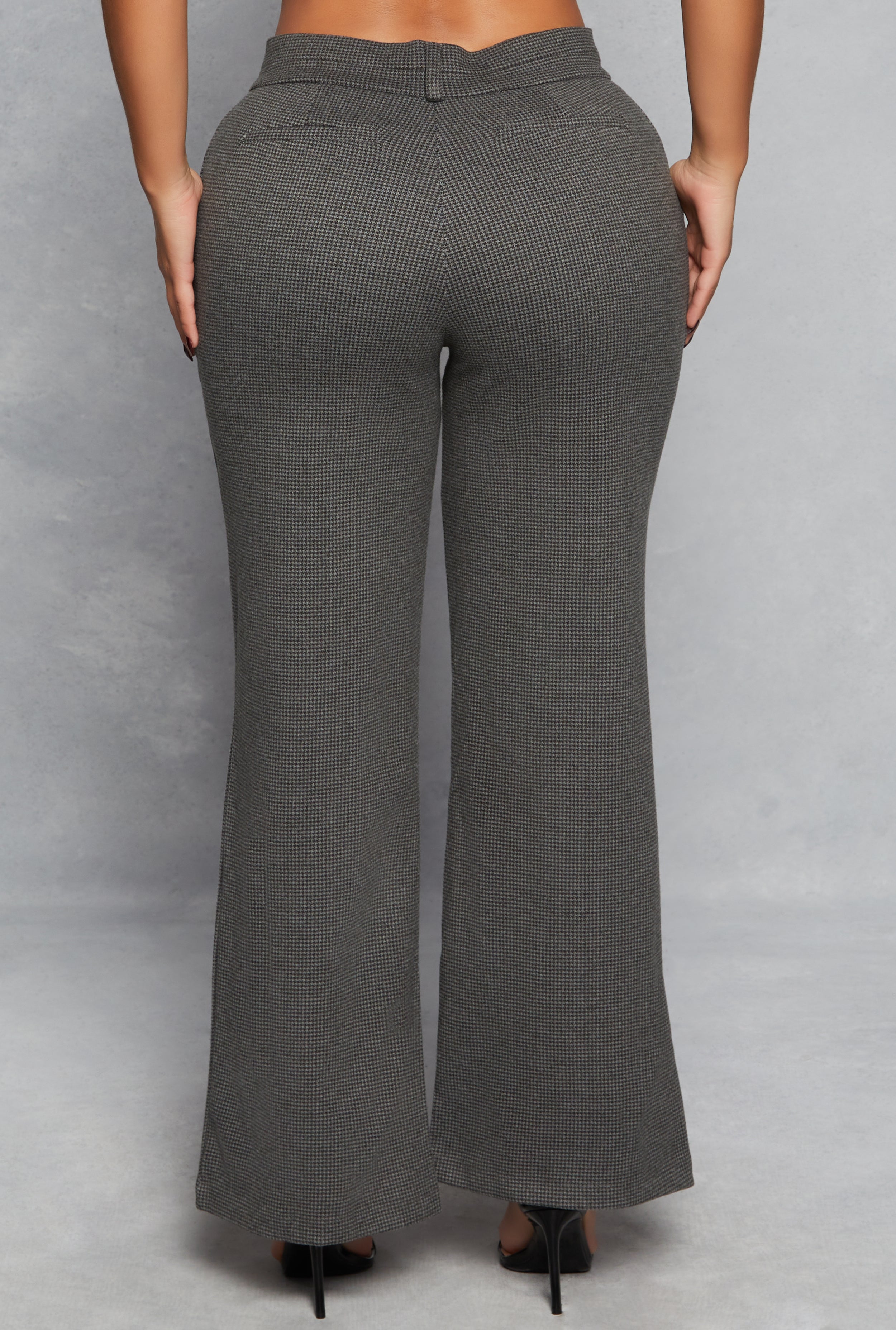 Houndstooth Wide Leg Dress Pant、mySite、camillekostekn