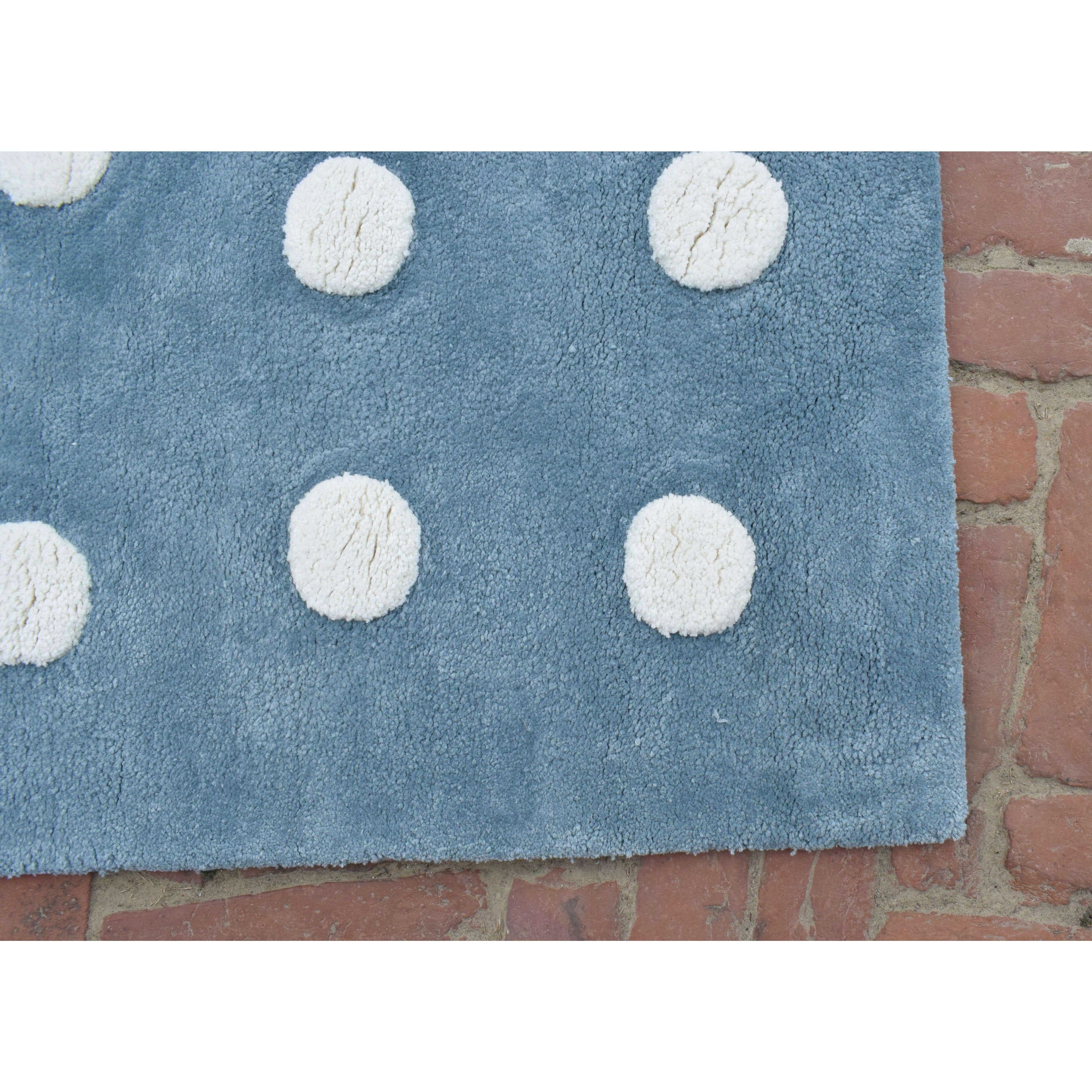 Cotton Blue White Polka Dot Rug、mySite、gigharbornorthrealestate