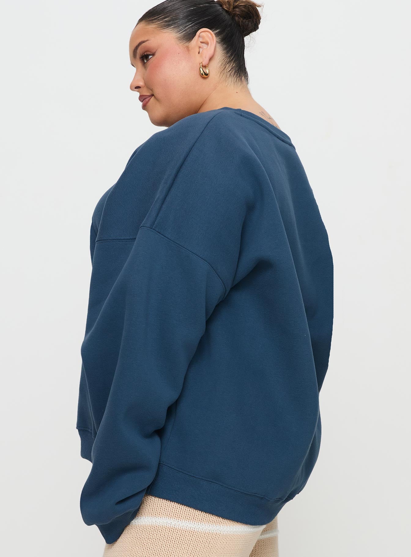 Sleepy Bunny Crewneck Jumper Navy Curve、mySite、solidvoid