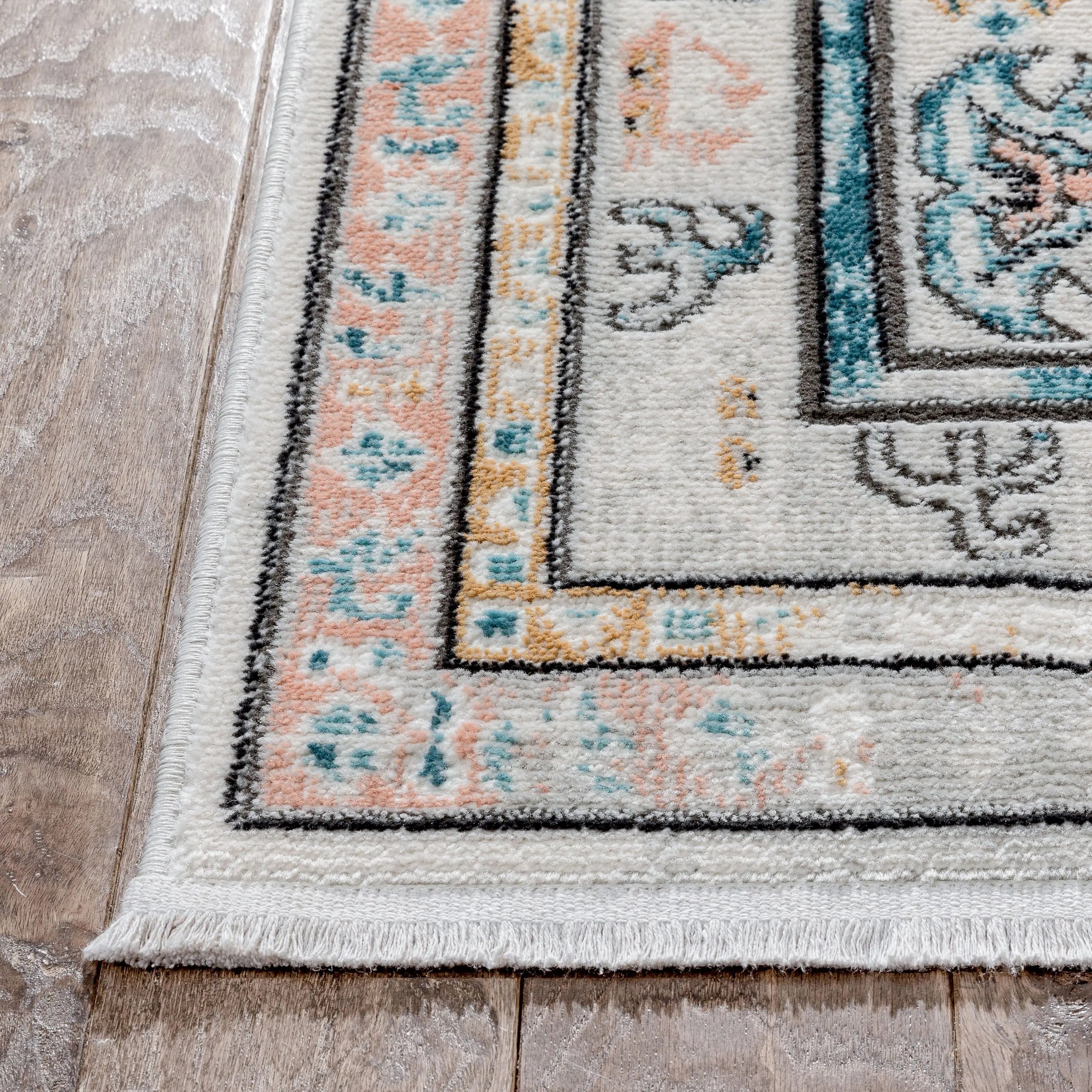 Valeria Bohemian Vintage Oriental Botanical Blue Rug、mySite、gigharbornorthrealestate