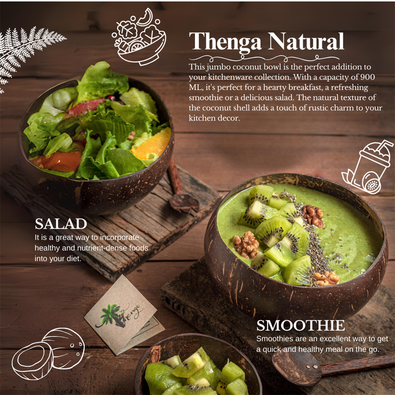 Coconut Bowl & Spoon Set | Brown | Set of 6 | 900 ml、mySite、camillekostekn