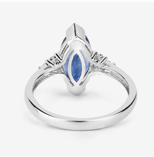 Blue Sapphire Marquise Diamond Accent Ring 14K White Gold 4.83ctw、mySite、g9winljtr