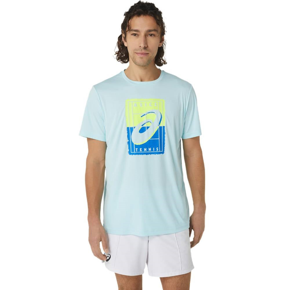 Asics Men's Court GS Graphic Tee Top (Blue)