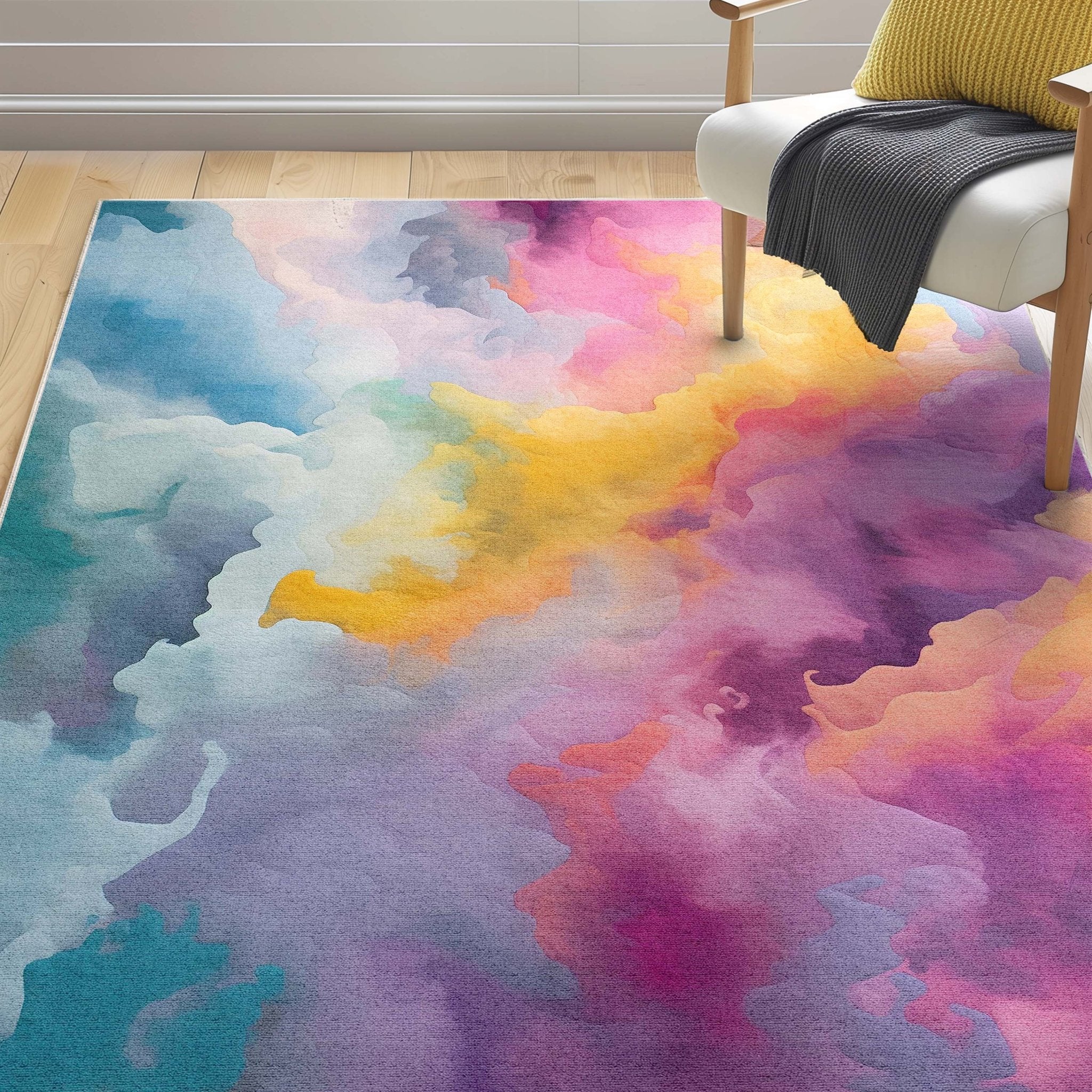Crayola Modern Dreamy Clouds Whimsical 5' x 7' Multi Color Area Rug By Well Woven、mySite、gigharbornorthrealestate