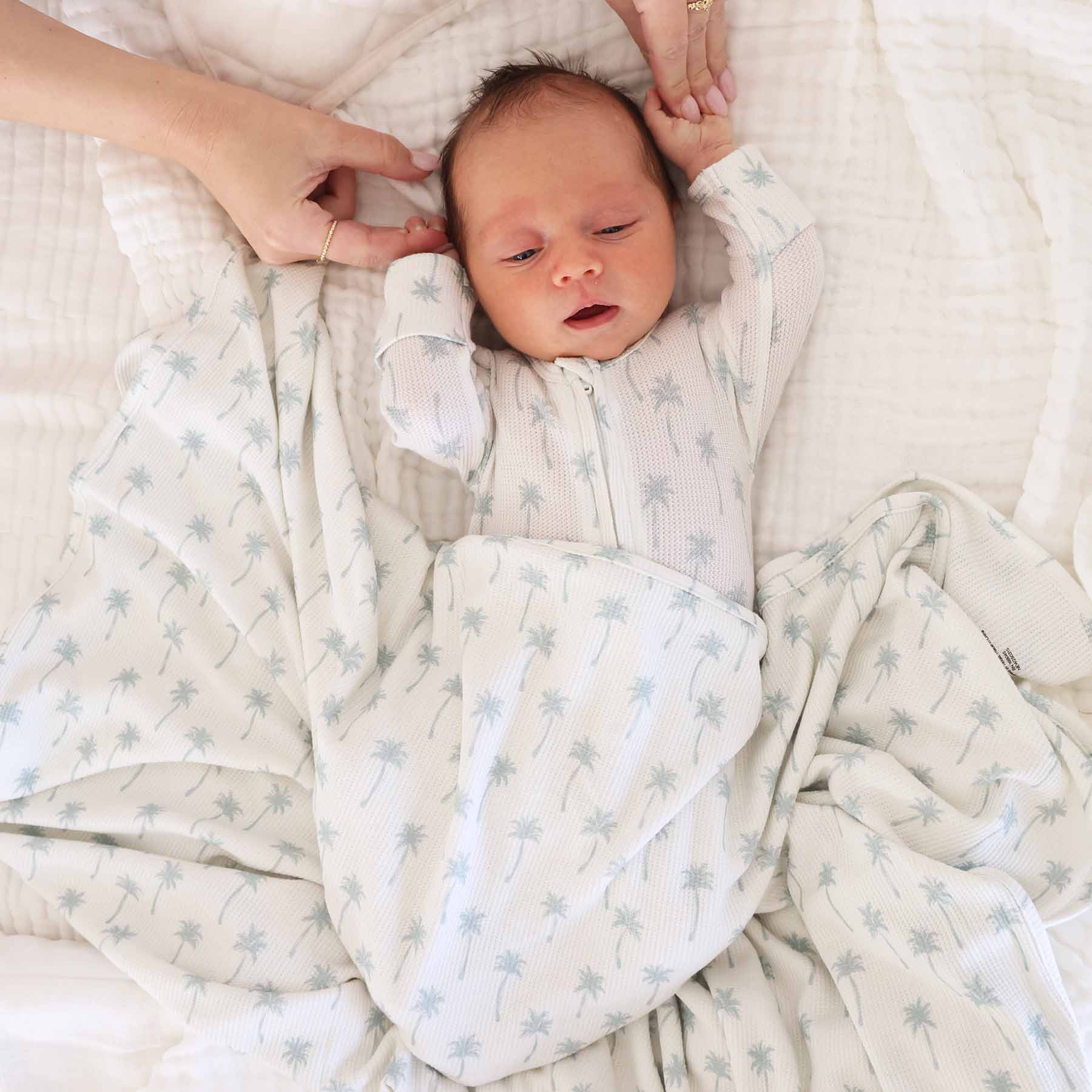  Preppy Palms Bamboo Waffle Oversized Swaddle Blanket、mySite、layawaytickets