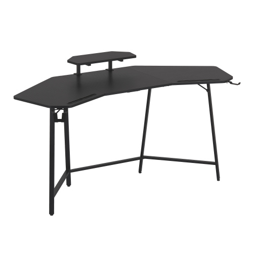 Techni Sport TS98D Gaming Desk with Shelf & Accessory Holders, Black、、casual