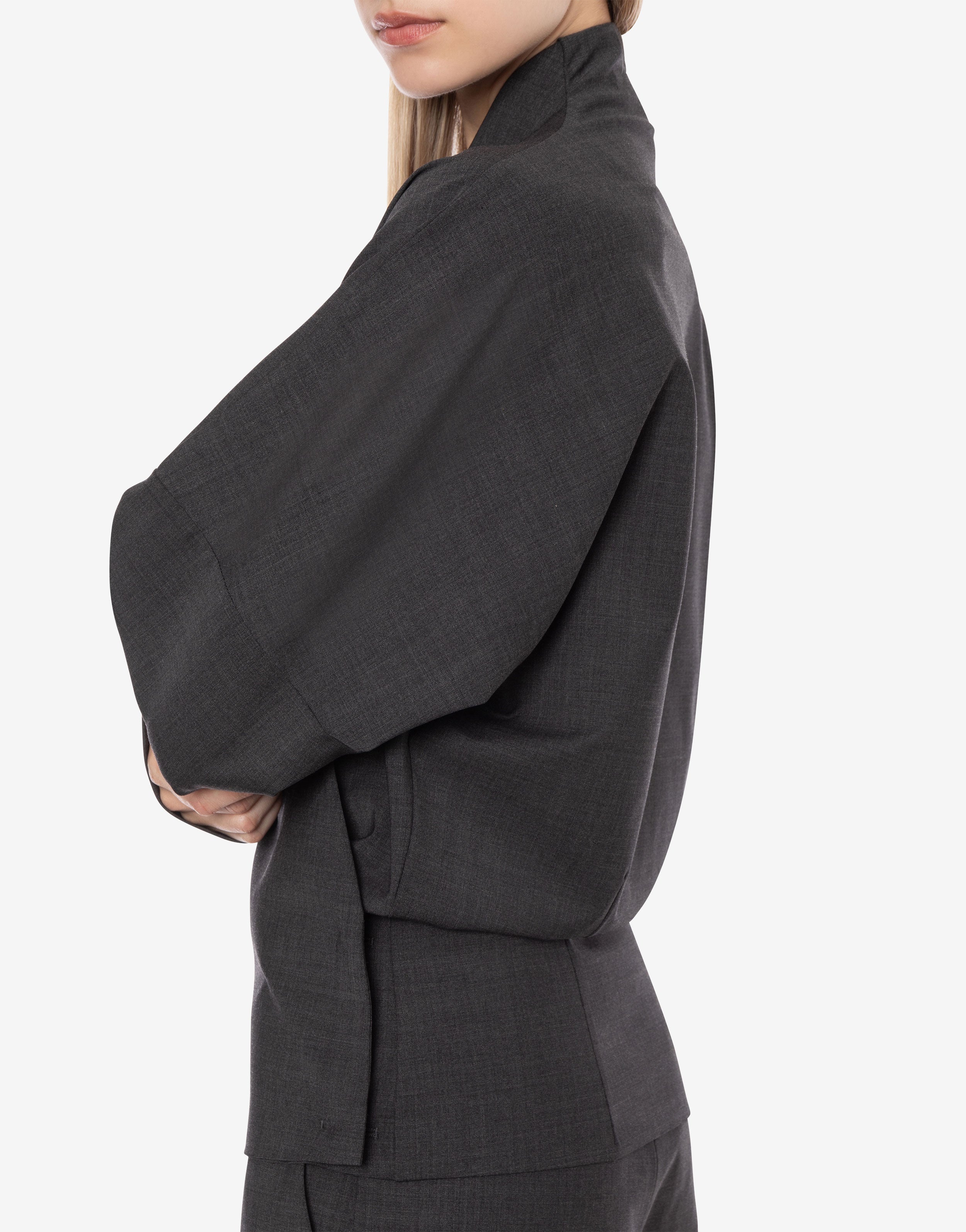 Blusa incrociata in fresco lana、mySite、aoinhome