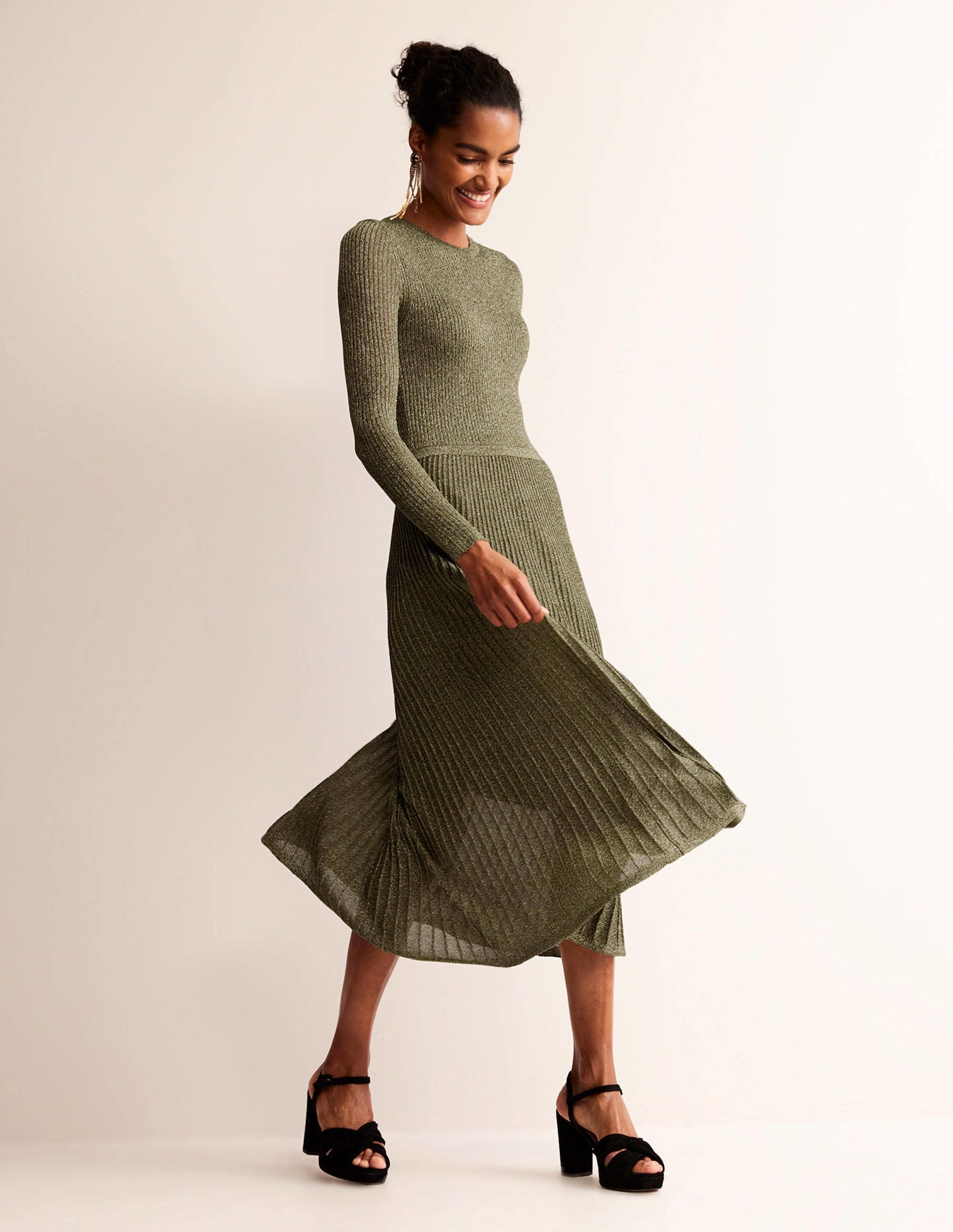  Ribbed Metallic Dress-Gold、mySite、ashleygrahame