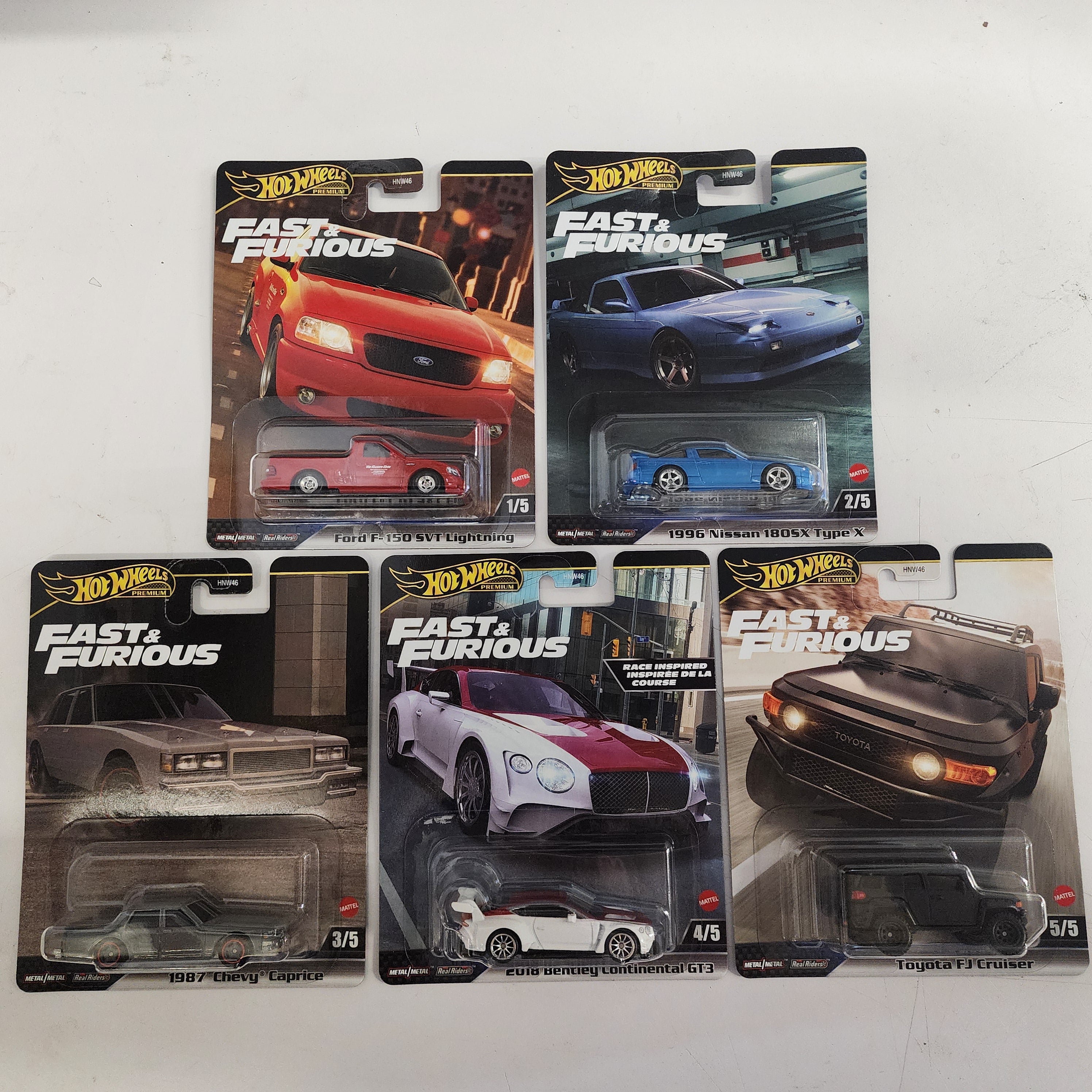 Case H * 5 Car Set Furious * 2024 Hot Wheels Premium Fast & Furious w/ 180SX & FJ、mySite、hgirdovlk