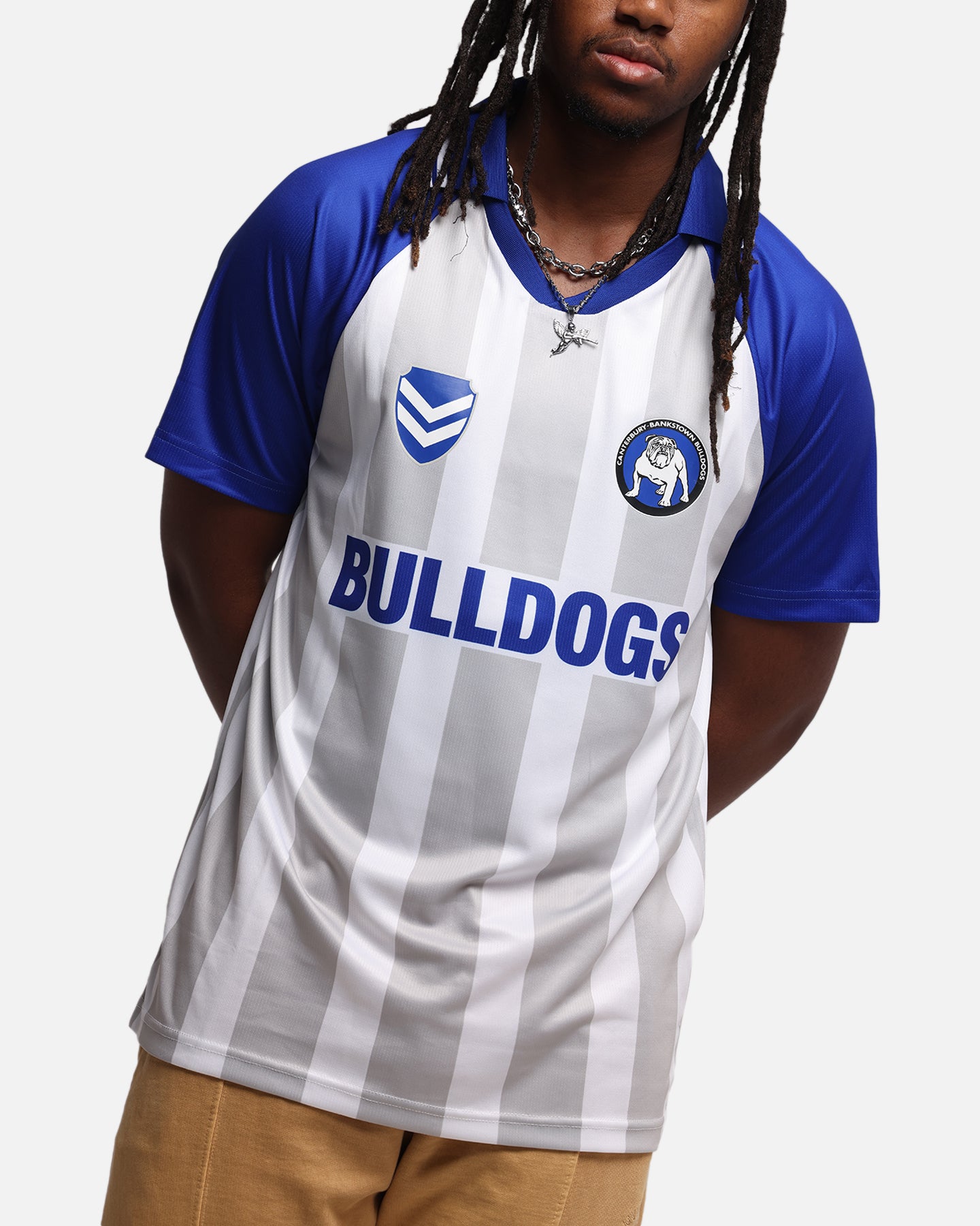 Bleacher Athletic Canterbury-Bankstown Bulldogs NRL 1908 Collared T-Shirt Official Team Colour、mySite、zt4zffjzw