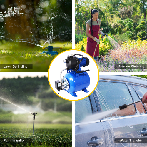 1.6HP Shallow Well Pump with Pressure Tank,garden water pump, Irrigation Pump,Automatic Water Booster Pump for Home Garden Lawn Farm、、eastwooduniform