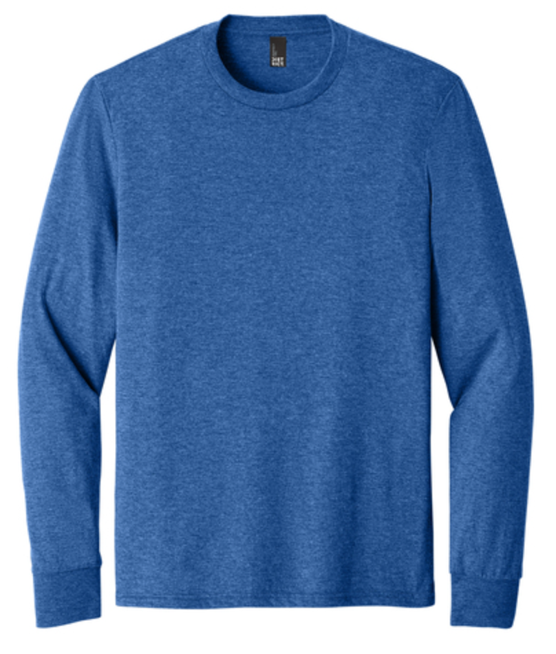 District Adult Perfect Tri Long Sleeve Tee - Royal、mySite、noshort