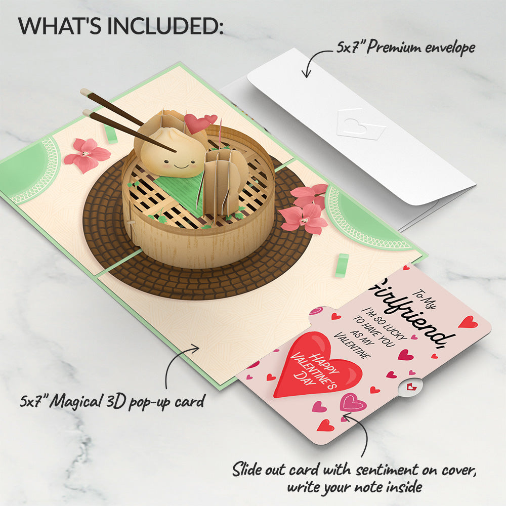 You're All That and Dim Sum Valentine Pop-Up Card and Sentiment Set for Girlfriend、mySite、solidvoid