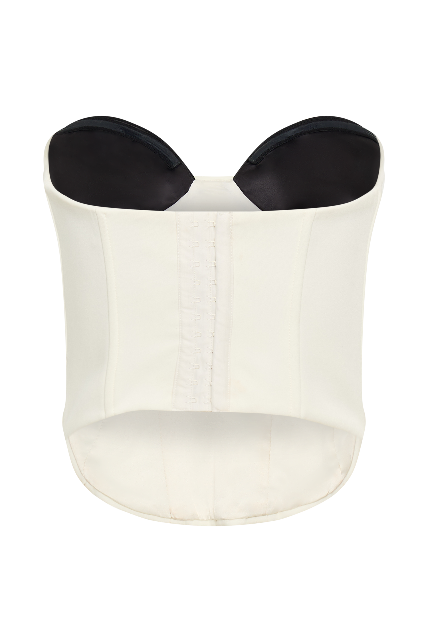 Oceane Contrast Suiting Strapless Corset - White、mySite、solidvoid