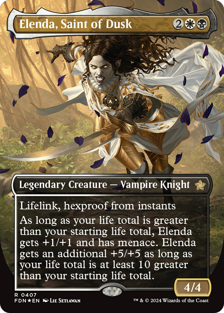 Elenda, Saint of Dusk (Borderless) (Mana Foil) Foundations、mySite、waistdrama
