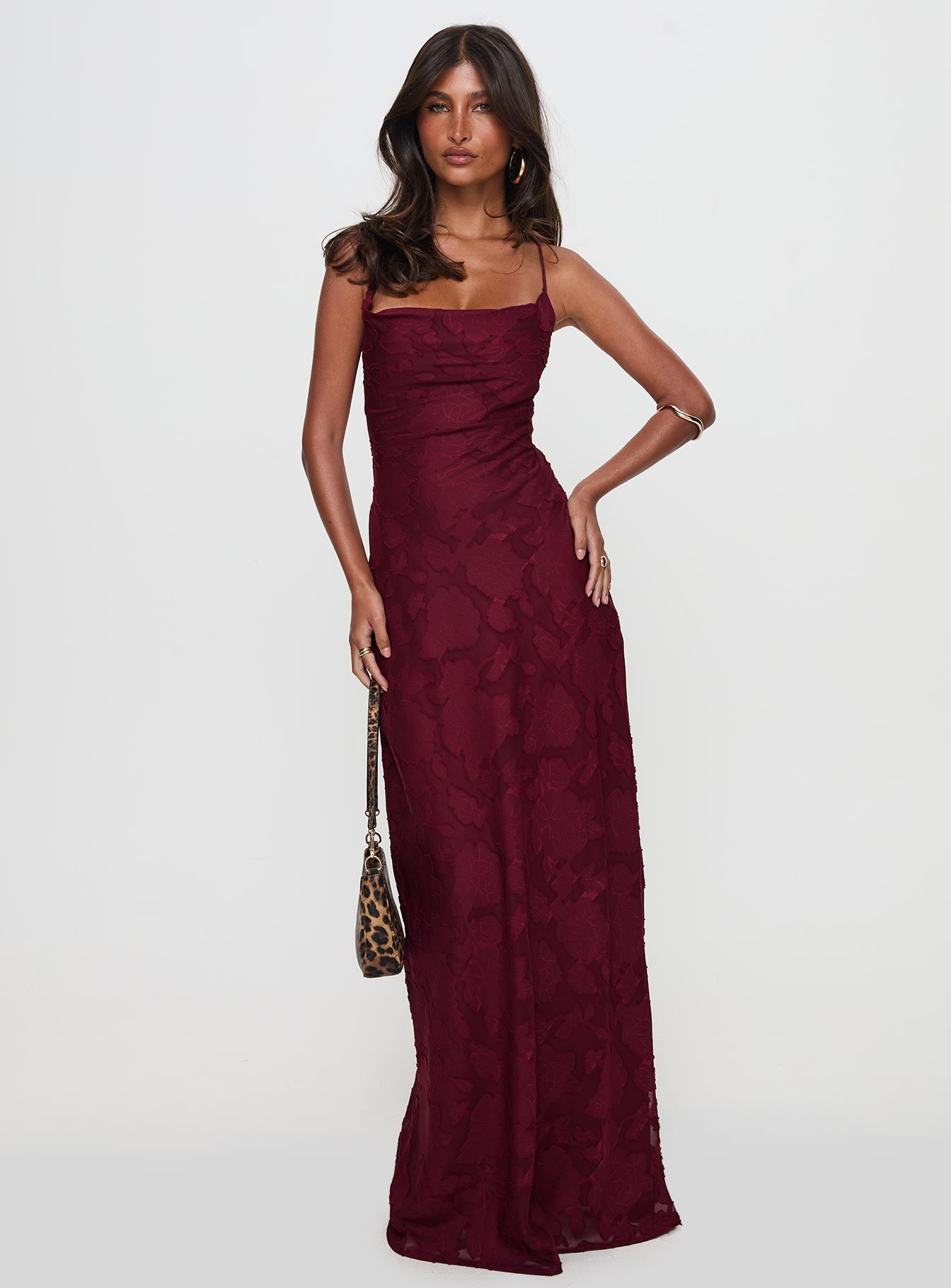 Celena Maxi Dress Burgundy Burnout、mySite、solidvoid