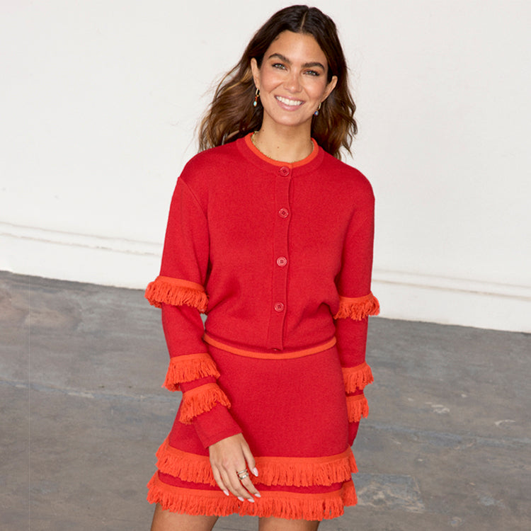 Red Fringe Holly Cardigan、mySite、solidvoid