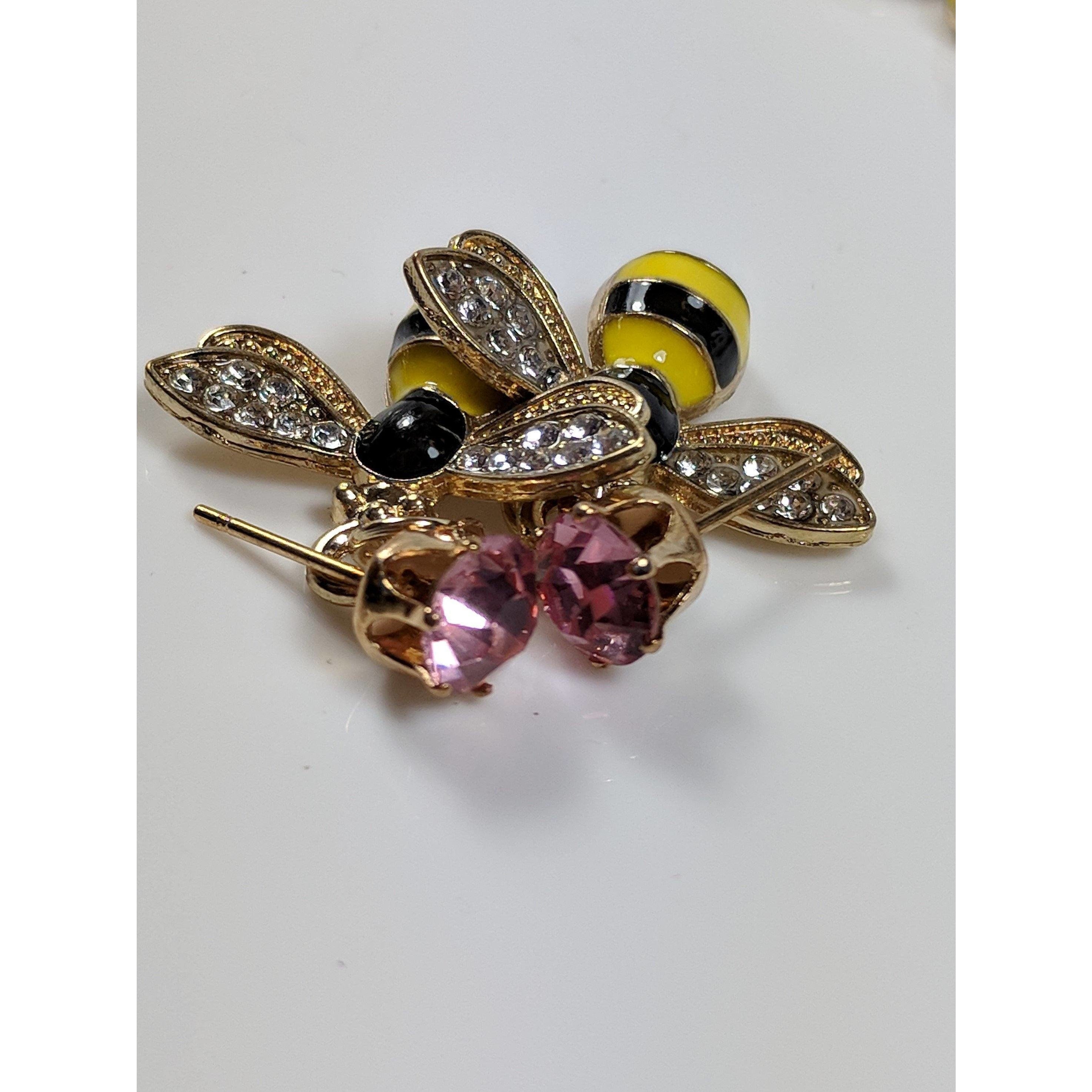 Honey Bee Necklace & Earrings with Austrian Elements Crystal、mySite、g9winljtr