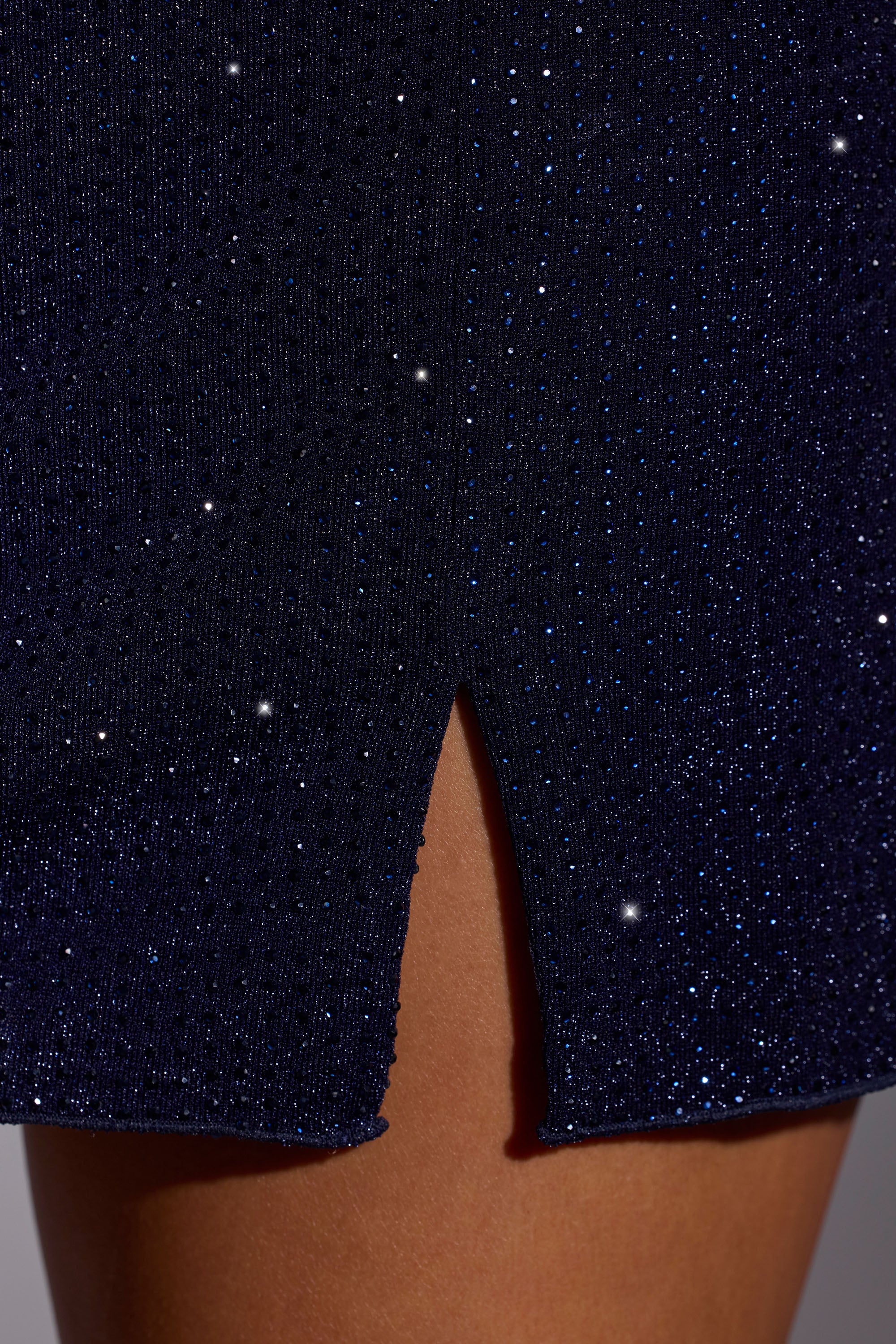 Embellished A-Line Mini Dress in Royal Indigo、mySite、solidvoid