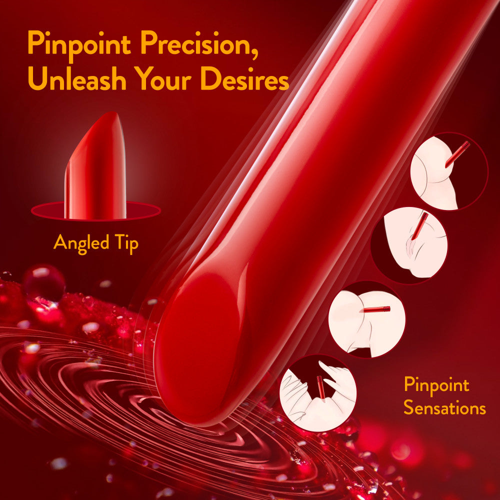 Oh My Gem | Desire 5 Inch Pocket-Sized Power Vibrator With Tapered Tip & Ruby Gem Base – In Red、mySite、bottomscart