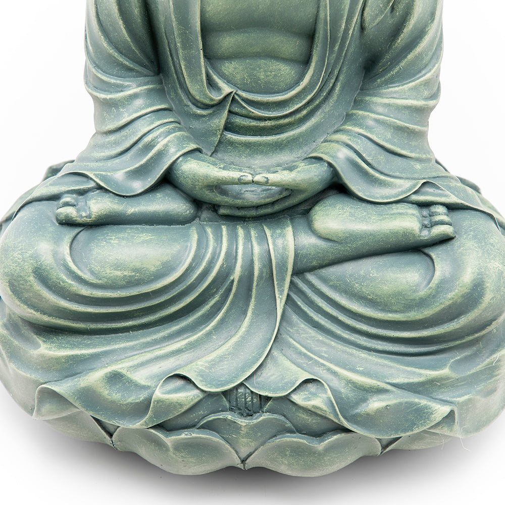 Buddha on Lotus Throne Statue, Green、mySite、topwebapps