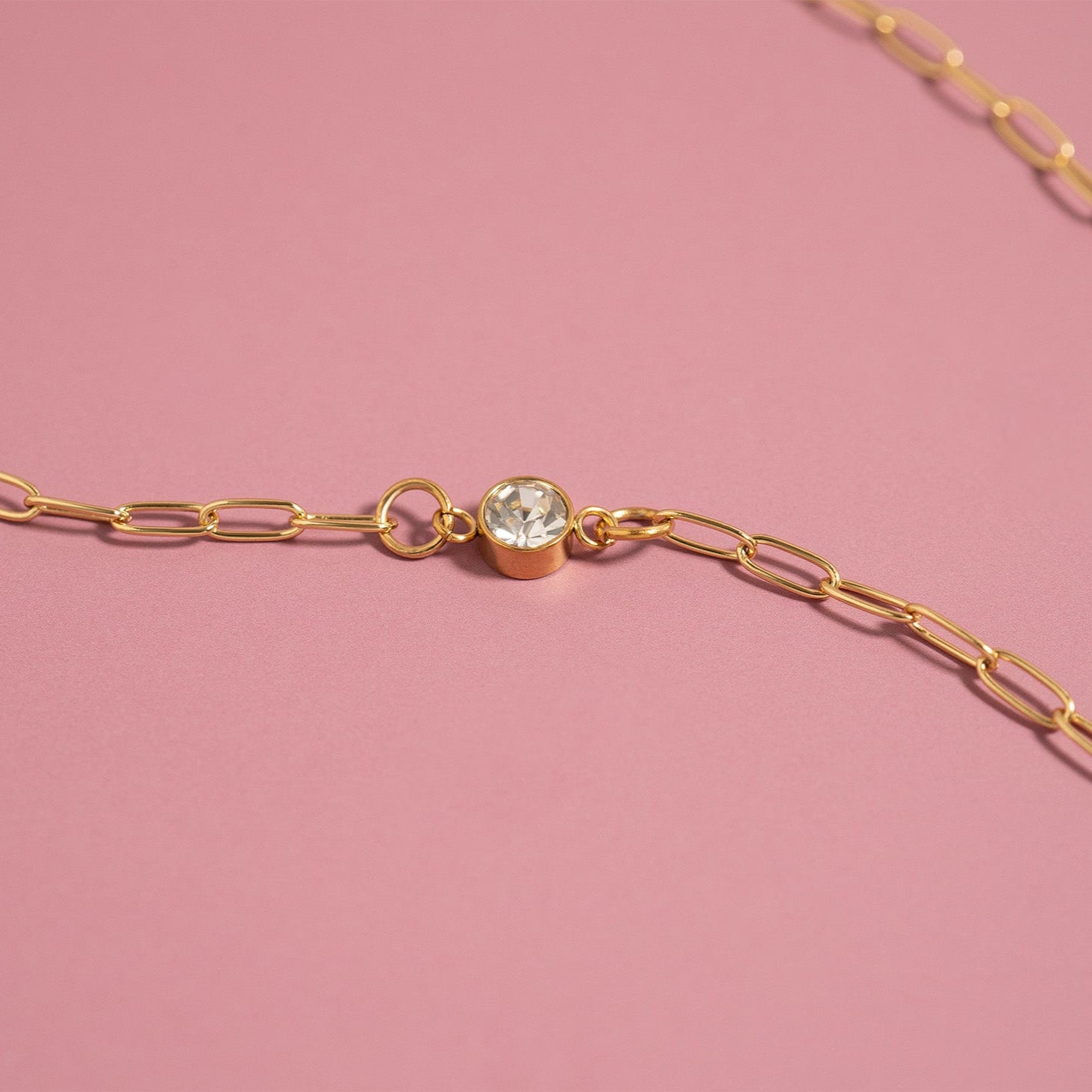 18K Gold PVD Stainless Steel Birthstone Connector Charm / PDL0122、mySite、dreamappss