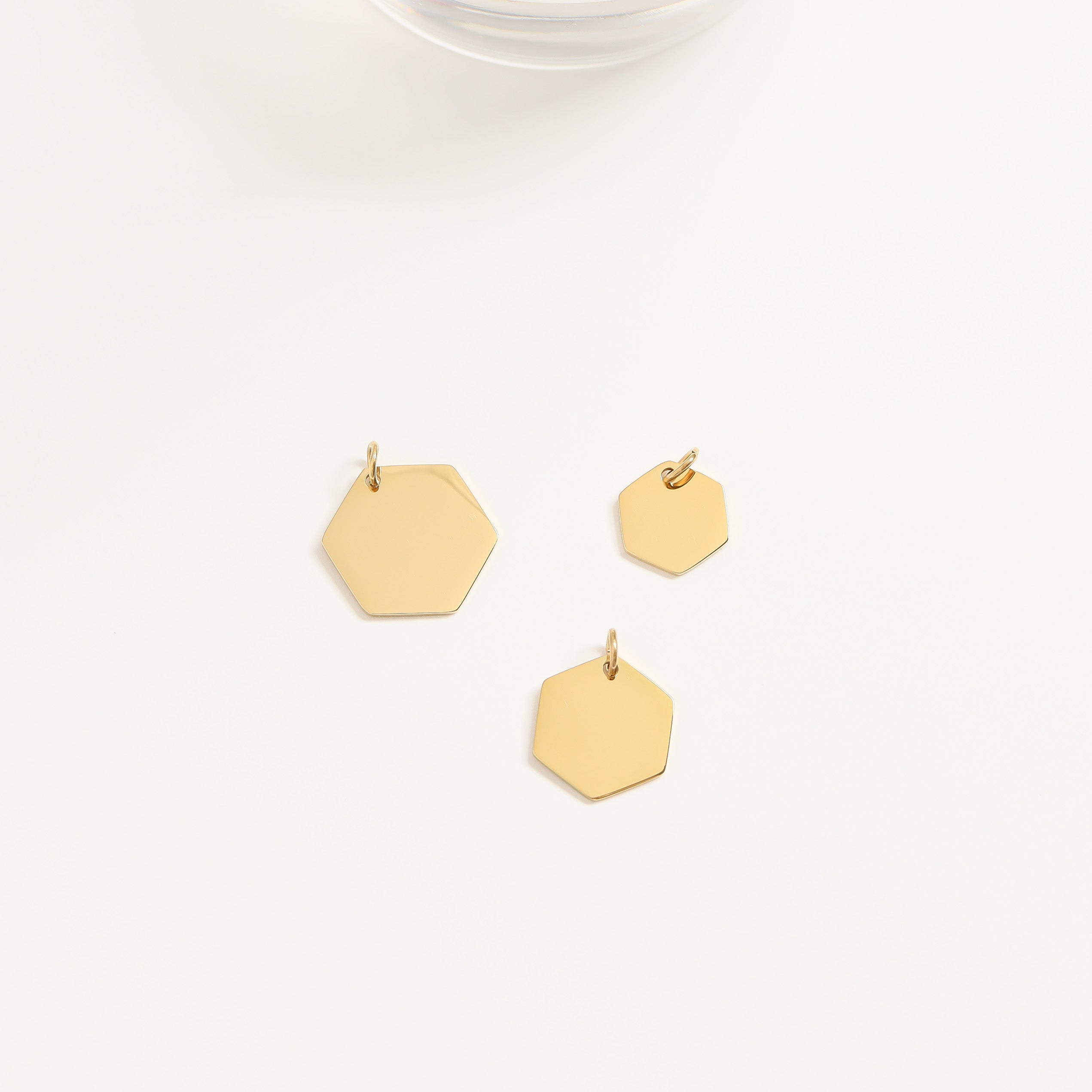 18K Gold PVD Stainless Steel Blank Hexagon Pendant / SBB0235、mySite、dreamappss